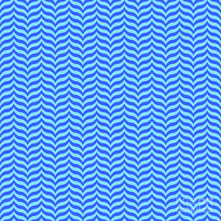 Curve Wave Chevron In Day Sky And Azul Blue N.2829 Painting