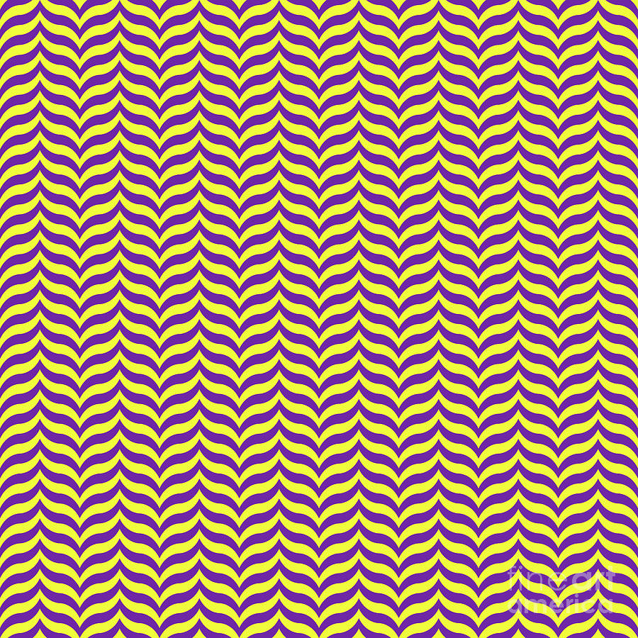 Curve Wave Chevron Pattern In Sunny Yellow And Iris Purple N.2585 Painting