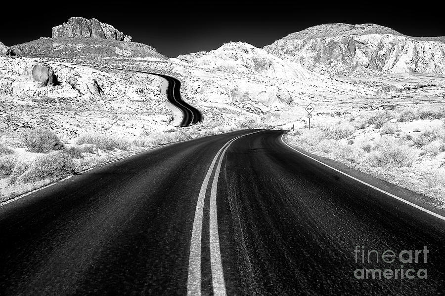 Curves at the Valley of Fire Infrared in Nevada Photograph by John Rizzuto