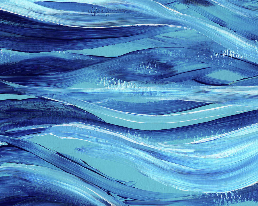 Curvy Sky Blue Waves Of Magic Ocean Painting by Irina Sztukowski - Fine ...