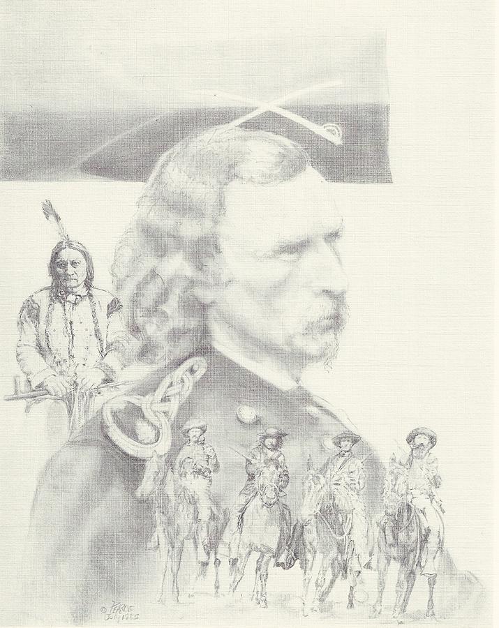 Custer Drawing by Edward Pearce