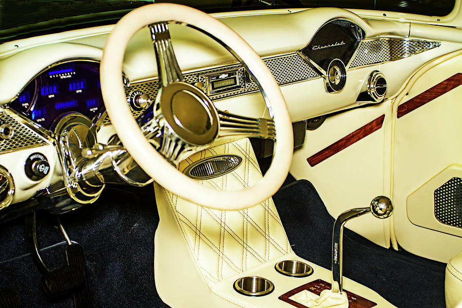 Custom 55 Chevy Cockpit Photograph by Alan Hausenflock