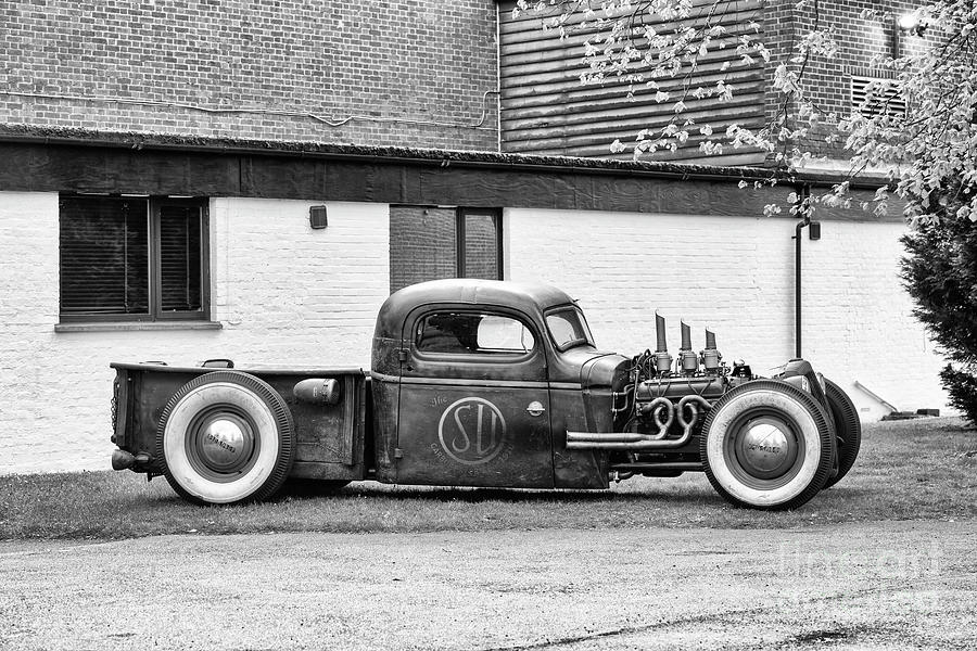 Custom Chevrolet Street Rod Monochrome Photograph by Tim Gainey