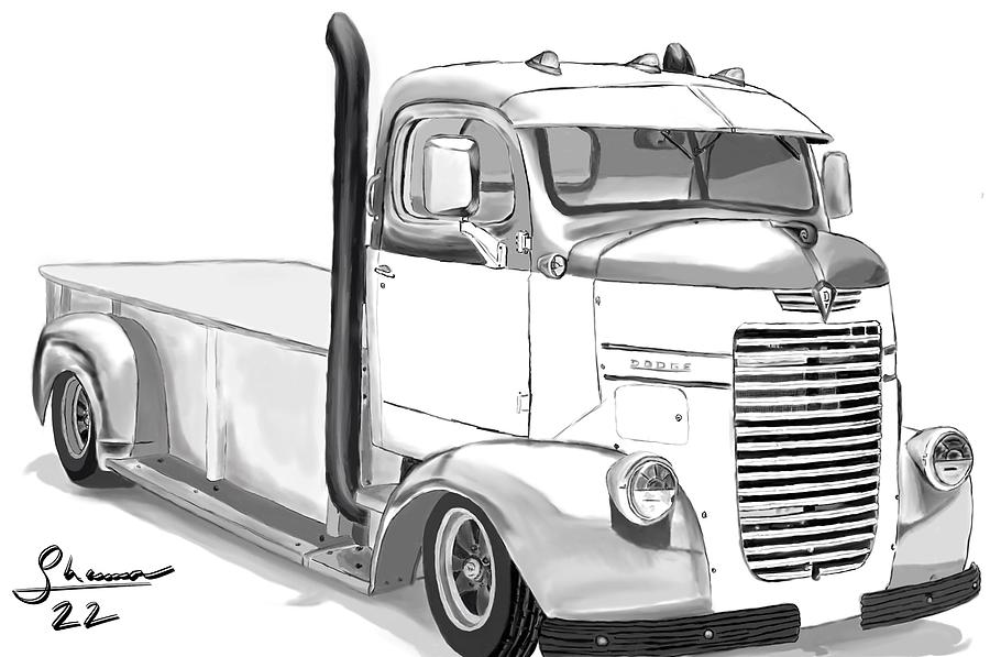 Custom  Dodge Truck Digital Art by Shannon Harrington