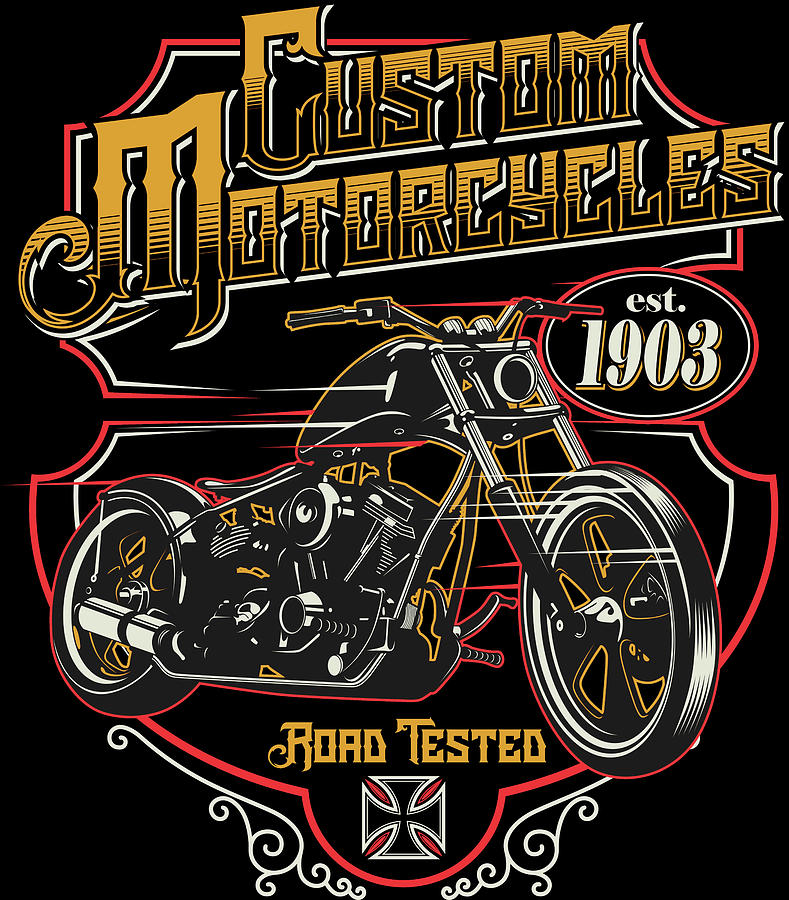 Custom Motorcycles Digital Art by Long Shot
