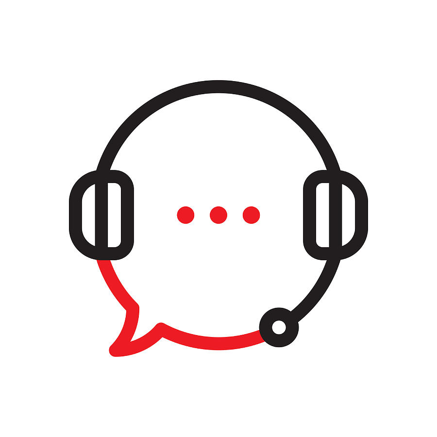 Customer helpline support icon Drawing by Steppeua
