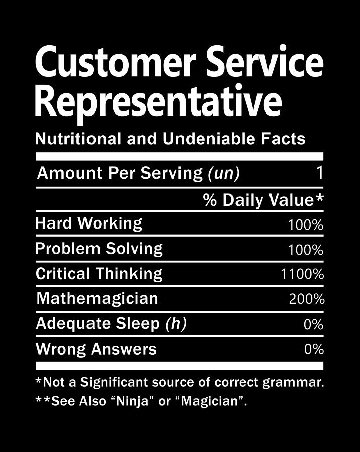 Customer Service Representative T Shirt Nutrition Factors Gift