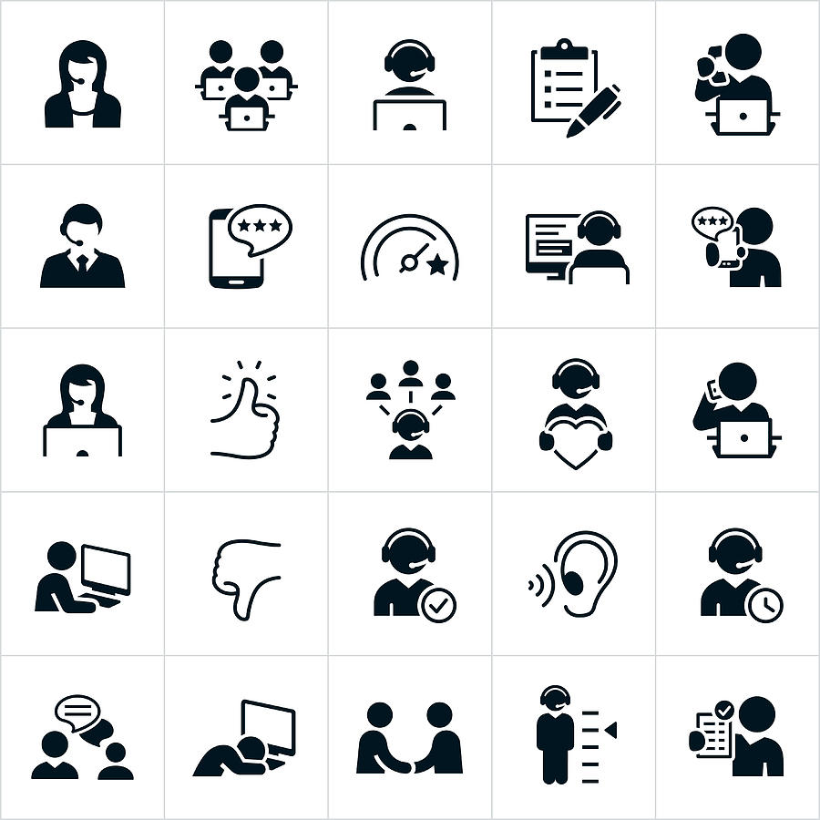 Customer Support Icons Drawing by Appleuzr