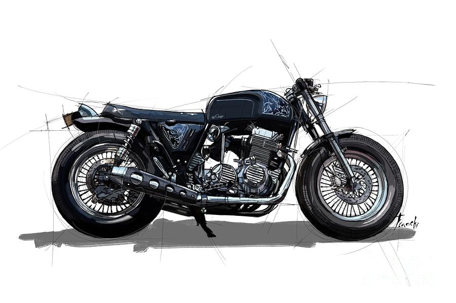 Customized Drawing - Customized Cb750 Four Original Handmade Drawing by Drawspots Illustrations Customized Drawing - Customized Cb750 Four Original Handmade Drawing by Drawspots Illustrations