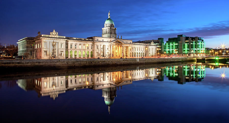 Architecture Photograph - Customs House and IFSC - Dublin by Barry O Carroll