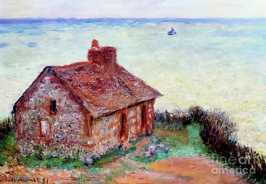Customs House, Rose Effect by Claude Monet 1897 Painting by Claude Monet