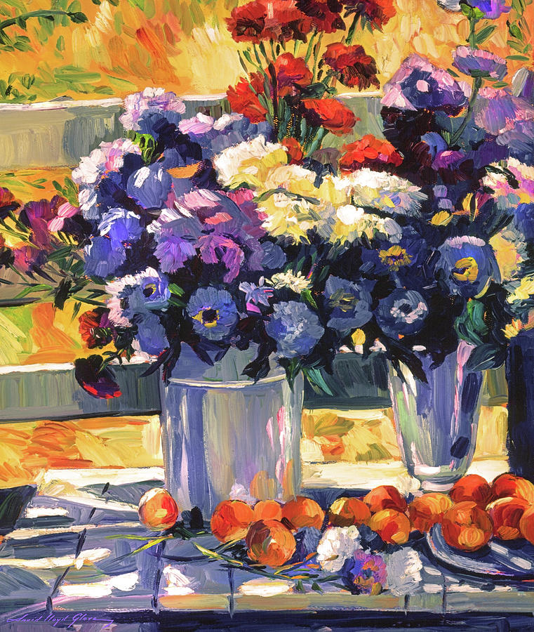 Cut Flowers Painting by David Lloyd Glover