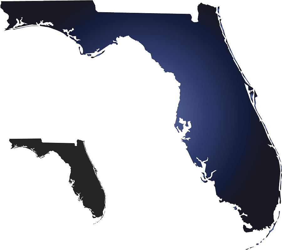 Cut out shape of the state of Florida on neutral background Drawing by LICreate