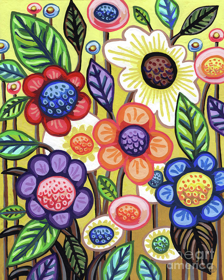Cut Paper Floral 1 Painting by Amy E Fraser