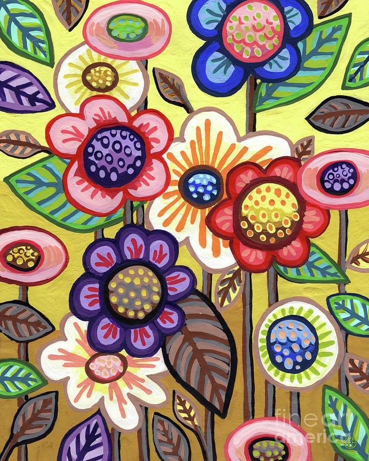 Cut Paper Floral 2 Painting by Amy E Fraser