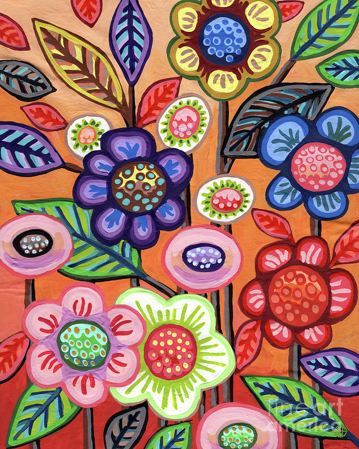 Cut Paper Floral 3 Painting by Amy E Fraser