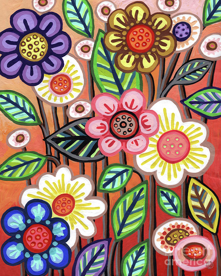 Cut Paper Floral 4 Painting by Amy E Fraser