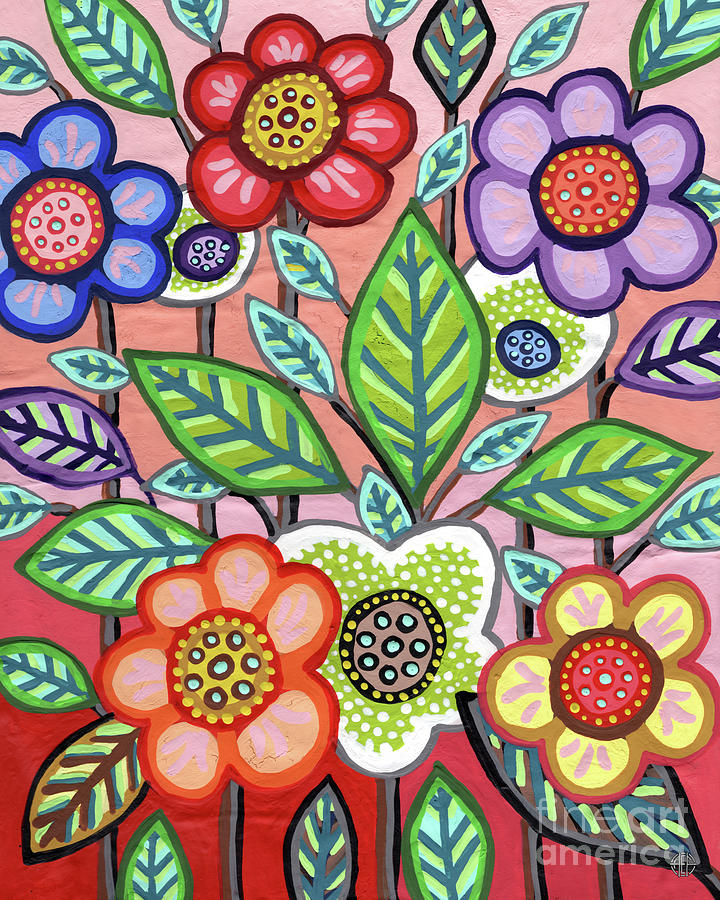 Cut Paper Floral 5 Painting by Amy E Fraser