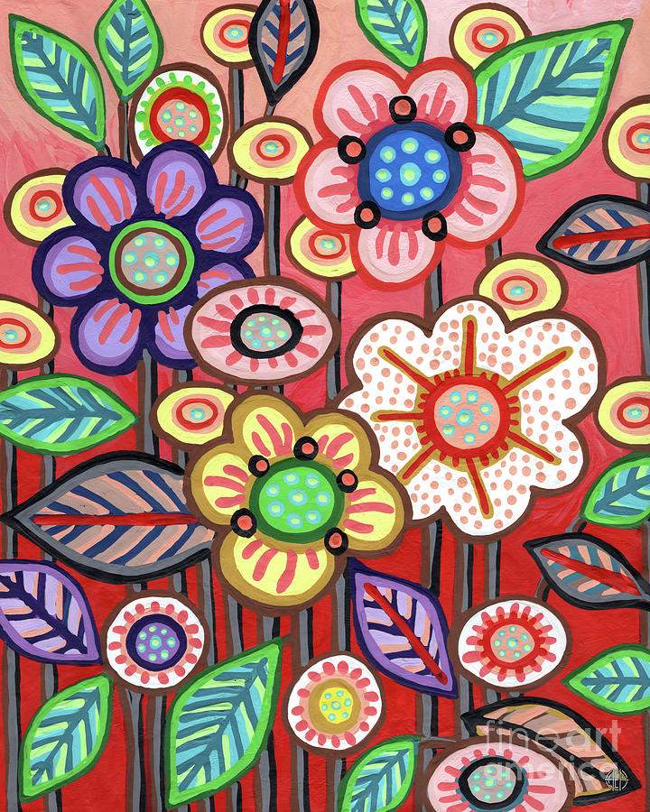 Cut Paper Floral 6 Painting by Amy E Fraser