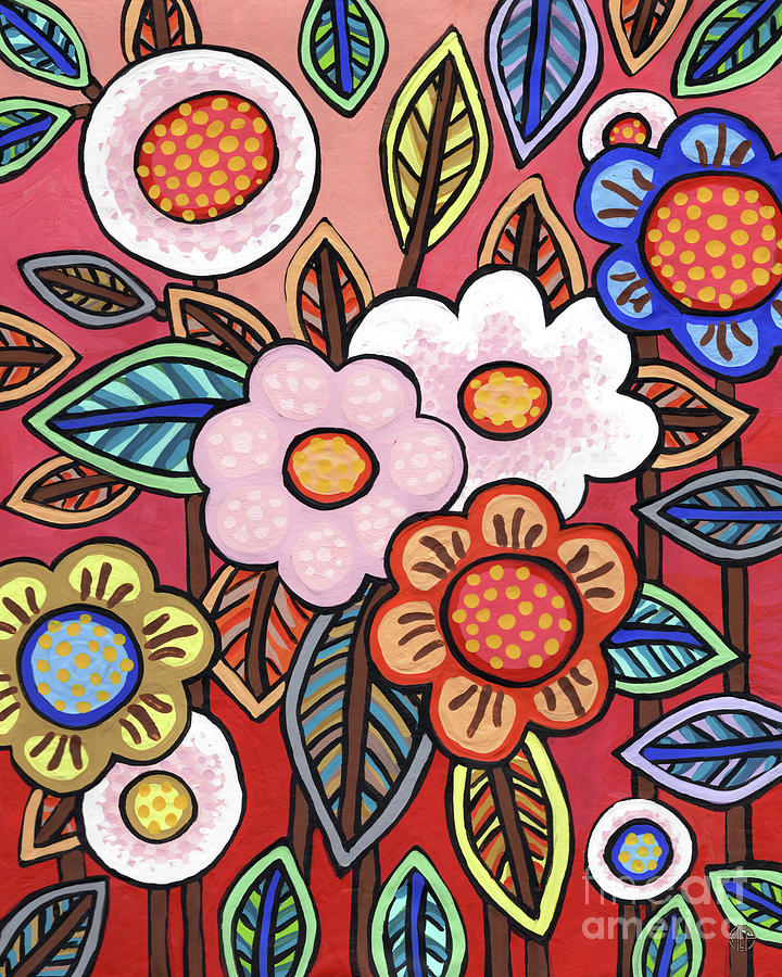 Cut Paper Floral 7 Painting by Amy E Fraser