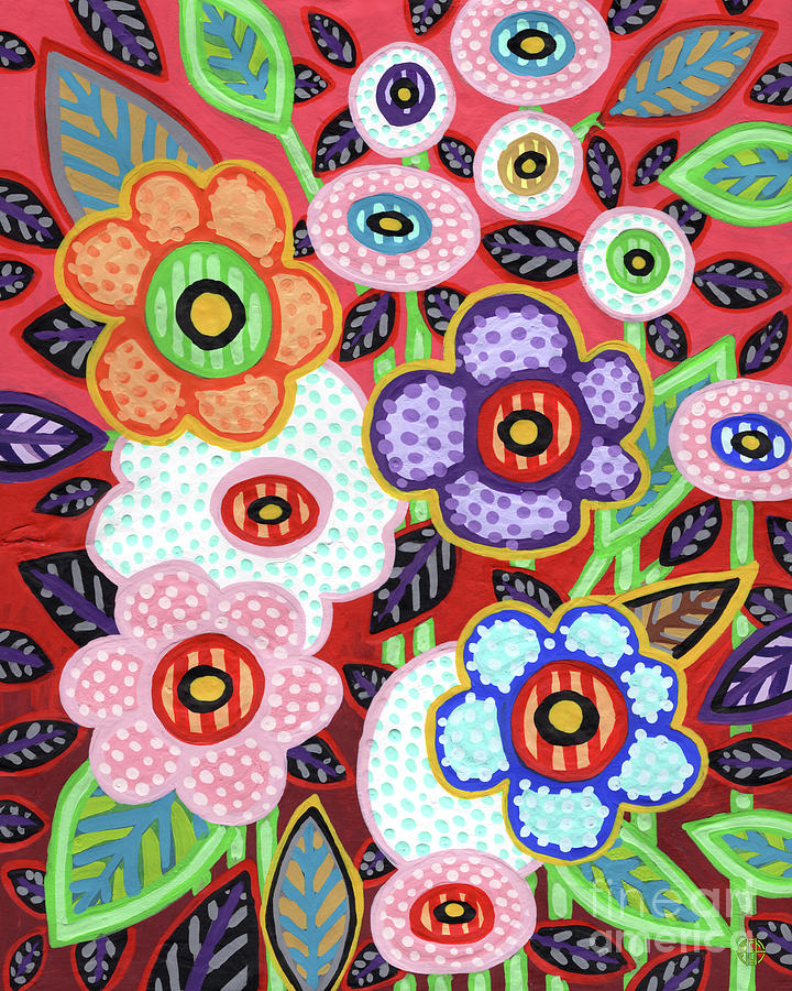 Cut Paper Floral 8 Painting by Amy E Fraser
