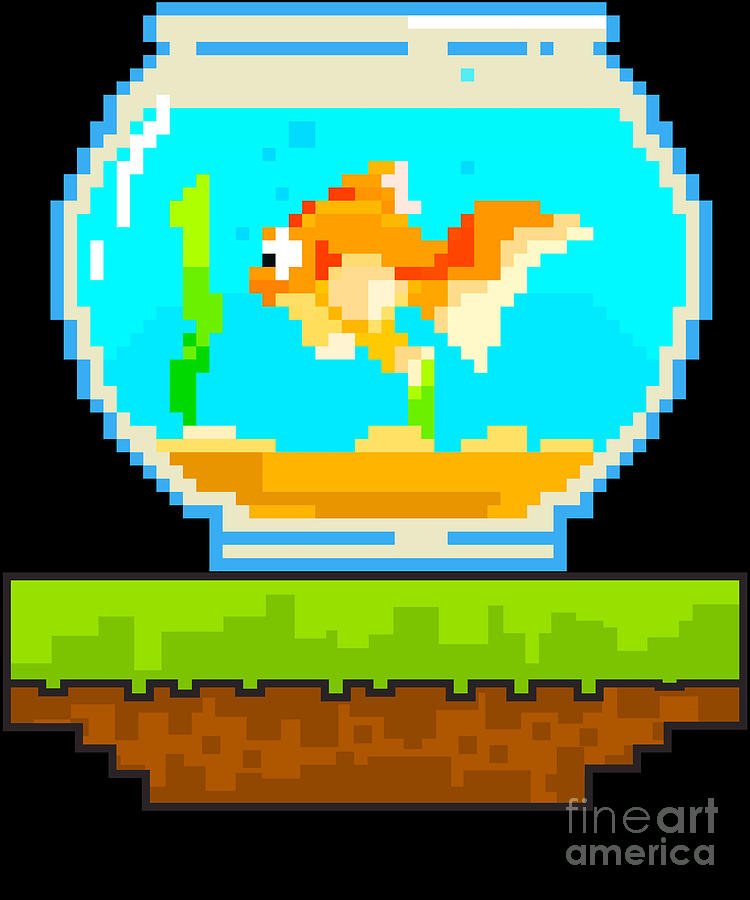 Cute 8Bit Fish Awesome Animal 8Bit Pet Aquarium Digital Art by The ...