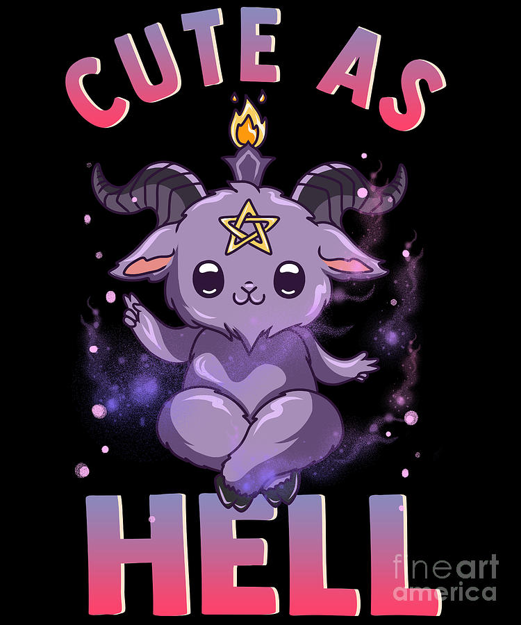 Cute Anime Kawaii Baphomet Pastel Satanic Goth Pun Digital Art by The ...