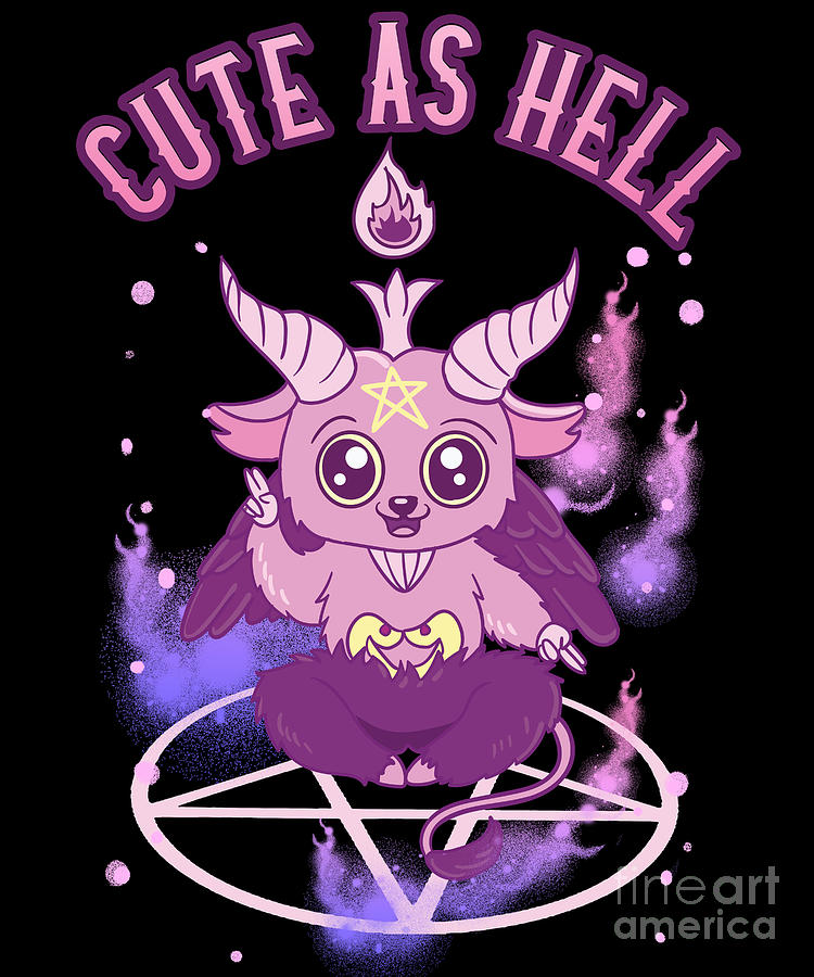 Cute As Hell Anime Kawaii Baphomet Pastel Goth Pun Digital Art by The  Perfect Presents - Pixels