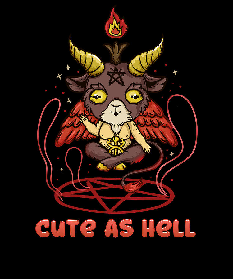 Cute as Hell anime kawaii Baphomet TShirt Digital Art by Bi Nutz - Fine ...