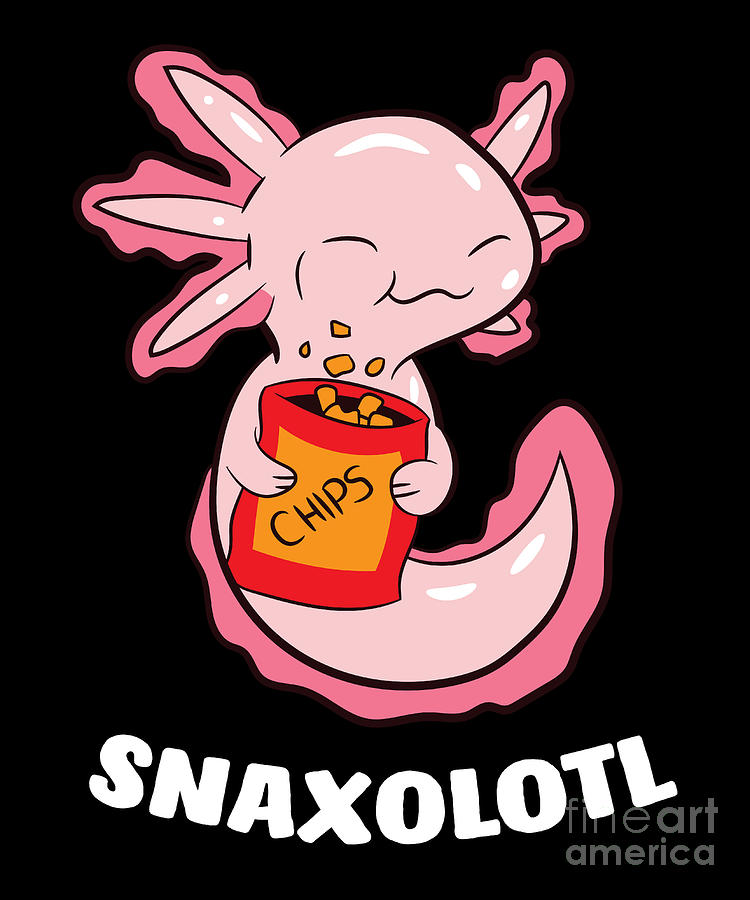 Cute Axolotl Lover Snaxolotl Kawaii Axolotl Food Sweets Digital Art By Eq Designs