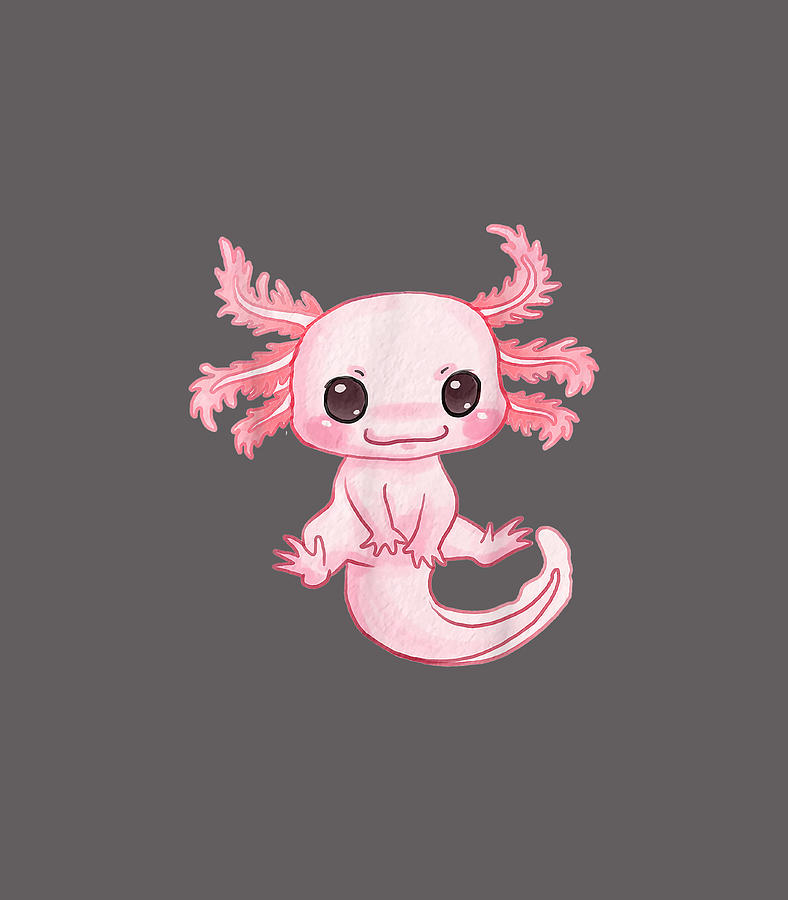 Cute Baby Axolotl Pastel Goth Cute Kawaii Animal Digital Art by Haniak ...