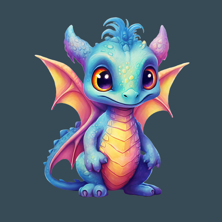 Cute Baby Dragon Digital Art by Kme - Fine Art America