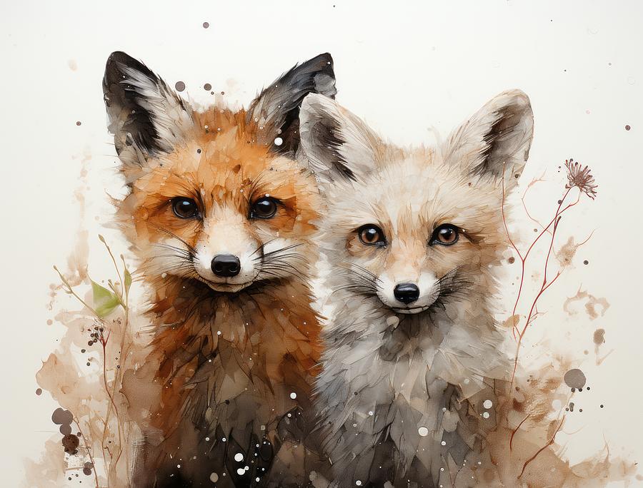 Cute Baby Fox Digital Art by Daniel Moise - Fine Art America