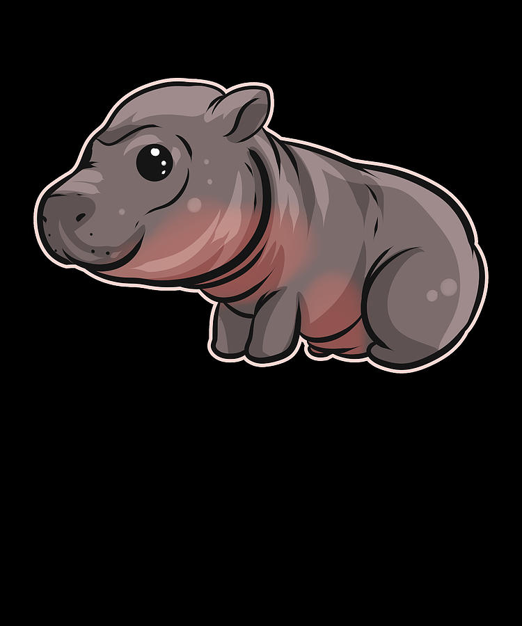 Cute Baby Hippo Digital Art by Jan Bleke - Fine Art America