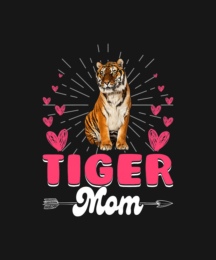 Cute Best Tiger Mom Mama Family Mother's Day Animals Drawing by ...