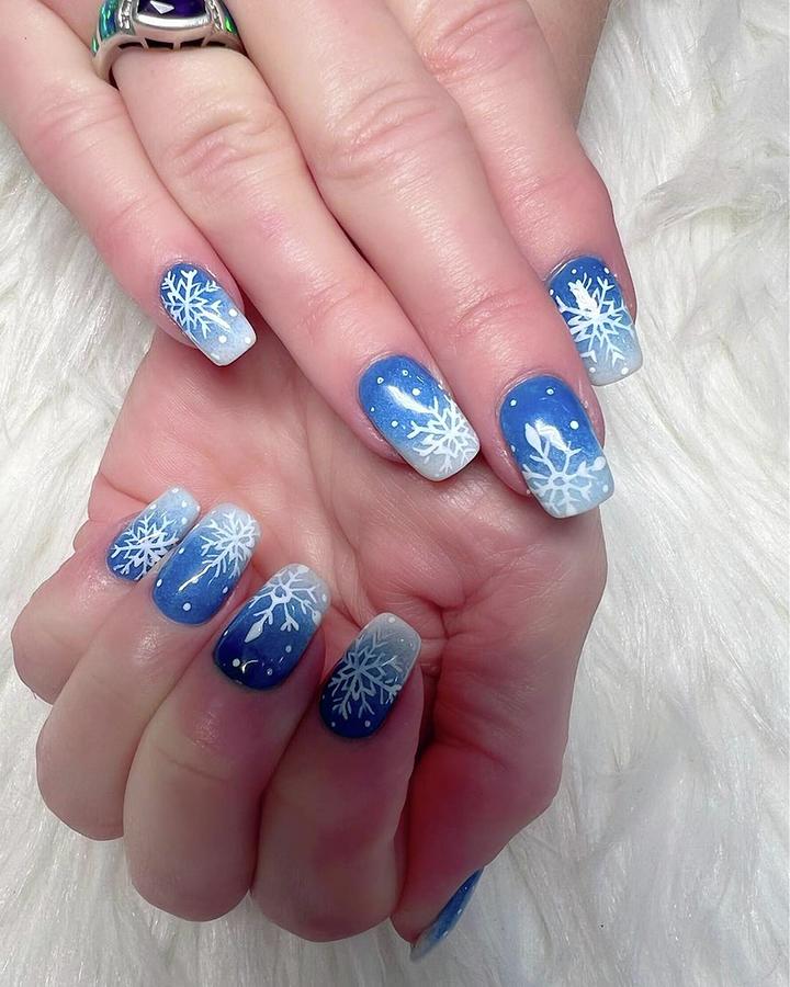 Cute Blue Snowflake Nail Design Photograph by Tranhong Hong - Pixels