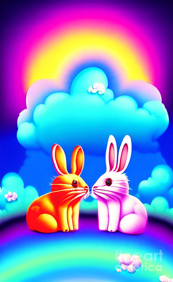 Cute bunnies Digital Art by Gaspar Avila - Fine Art America