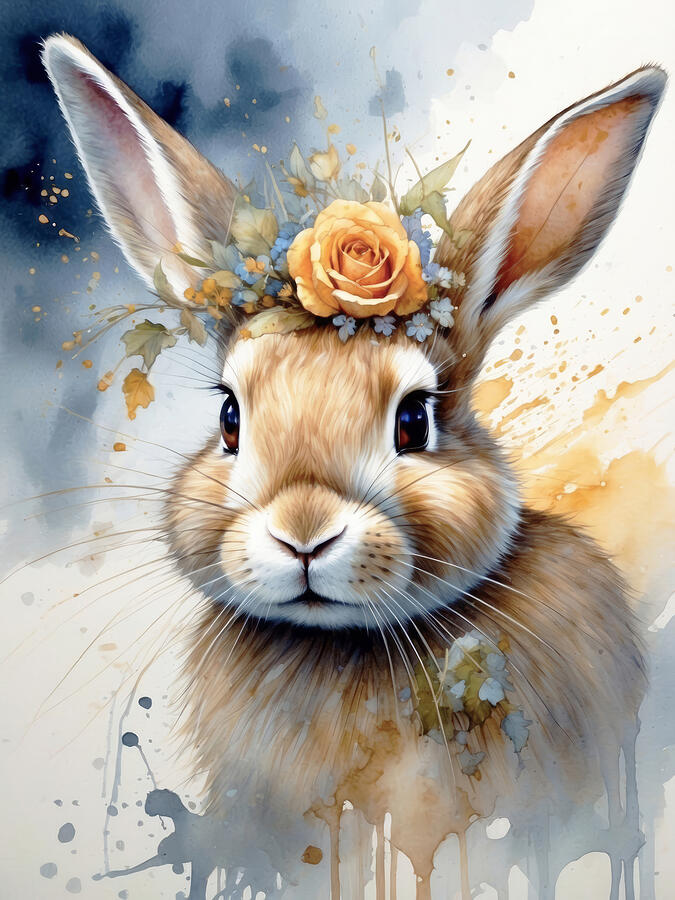 Cute Bunny Portrait Digital Art by Ashira Creations - Fine Art America