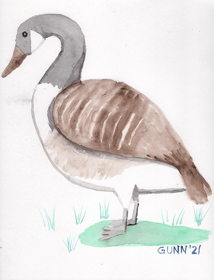 Cute Canadian Goose Painting by Katrina Gunn