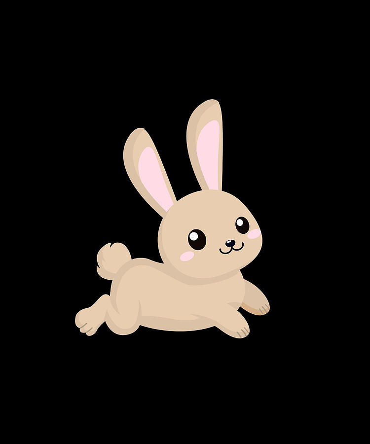 Cute cartoon bunny running Digital Art by Norman W - Fine Art America