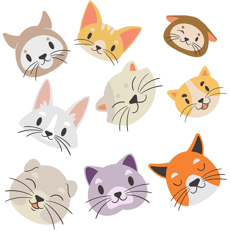 cute cat faces cat pate Poster trending Painting by Florence Fiona ...