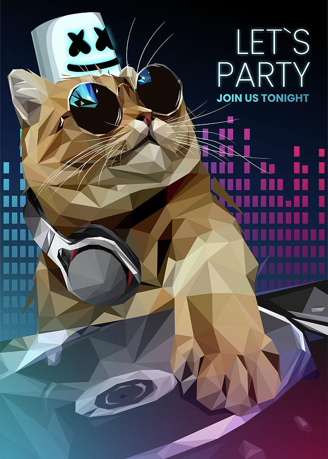 Party Cat DJ - DJ cat - Animal DJ - cat music - catparty 