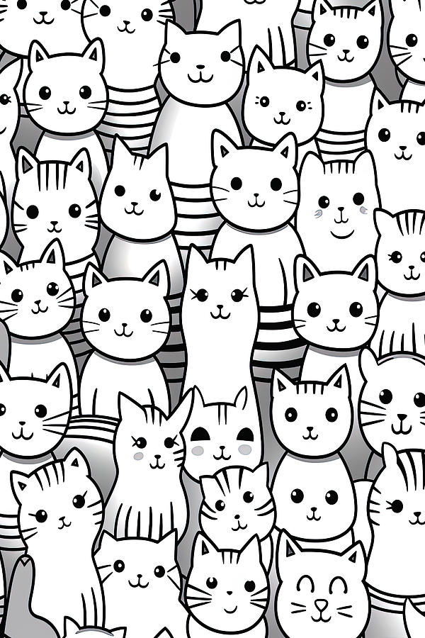 Cute Cats Digital Art by John Williams