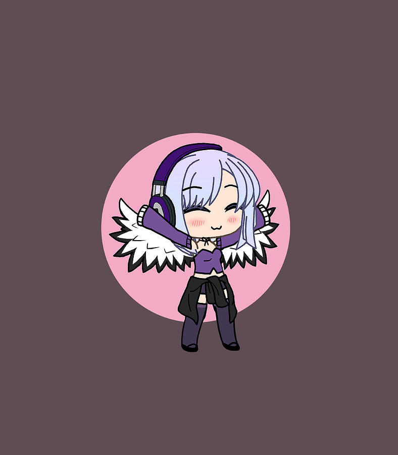 Cute Chibi style Kawaii Anime Girl with wings Digital Art by Khalii ...