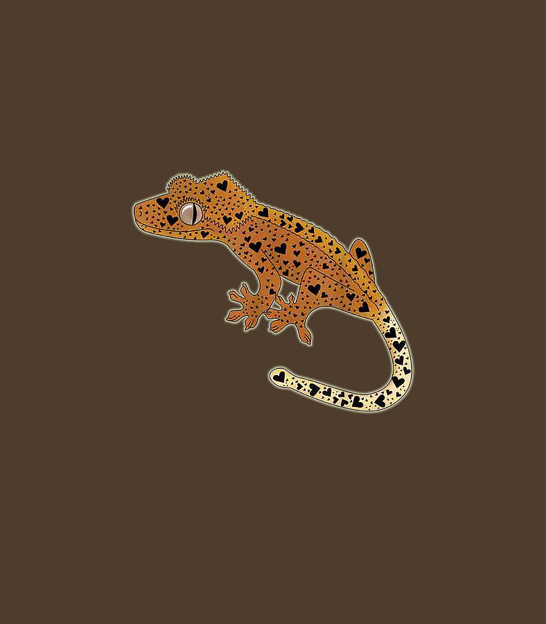 Cute Crested Gecko Smiling Gecko Drawing Crestie Lover Digital Art by