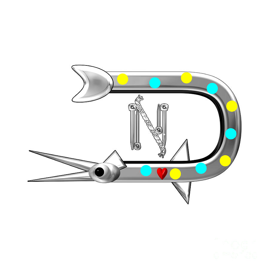 Cute Critters With Heart Needlefish and Needles Digital Art by Rose Santuci-Sofranko