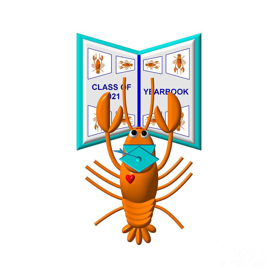 Cute Critters With Heart Yabby with a Yearbook Digital Art by Rose Santuci-Sofranko