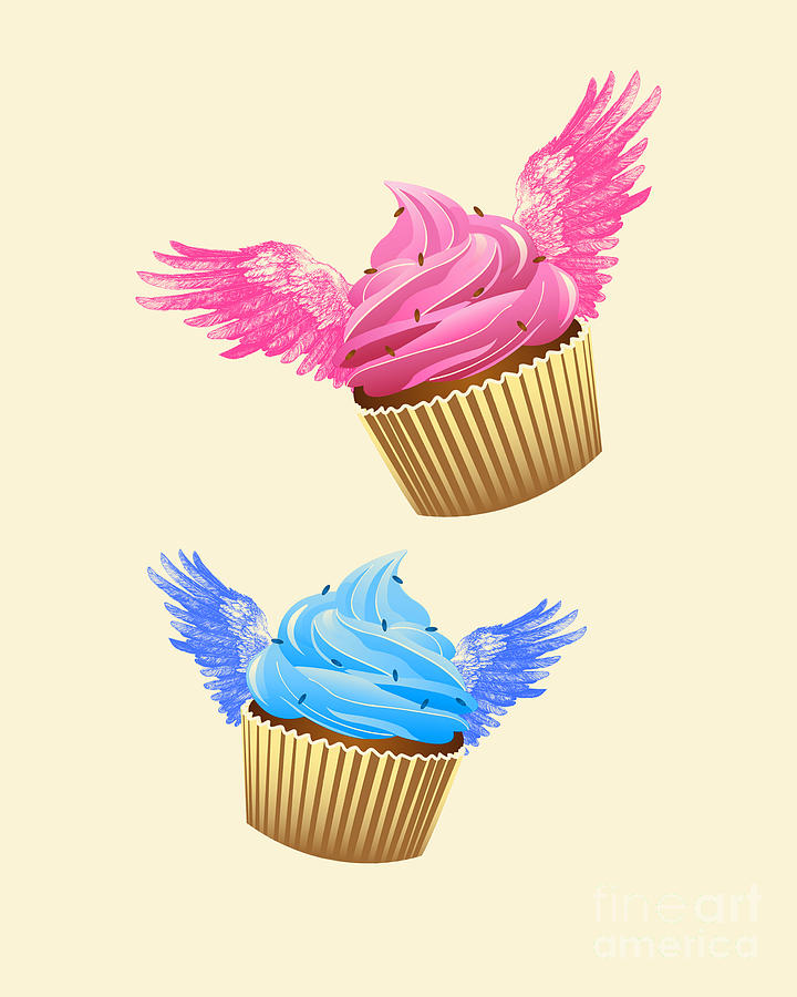 Cake Digital Art - Cute Cupcakes by Madame Memento