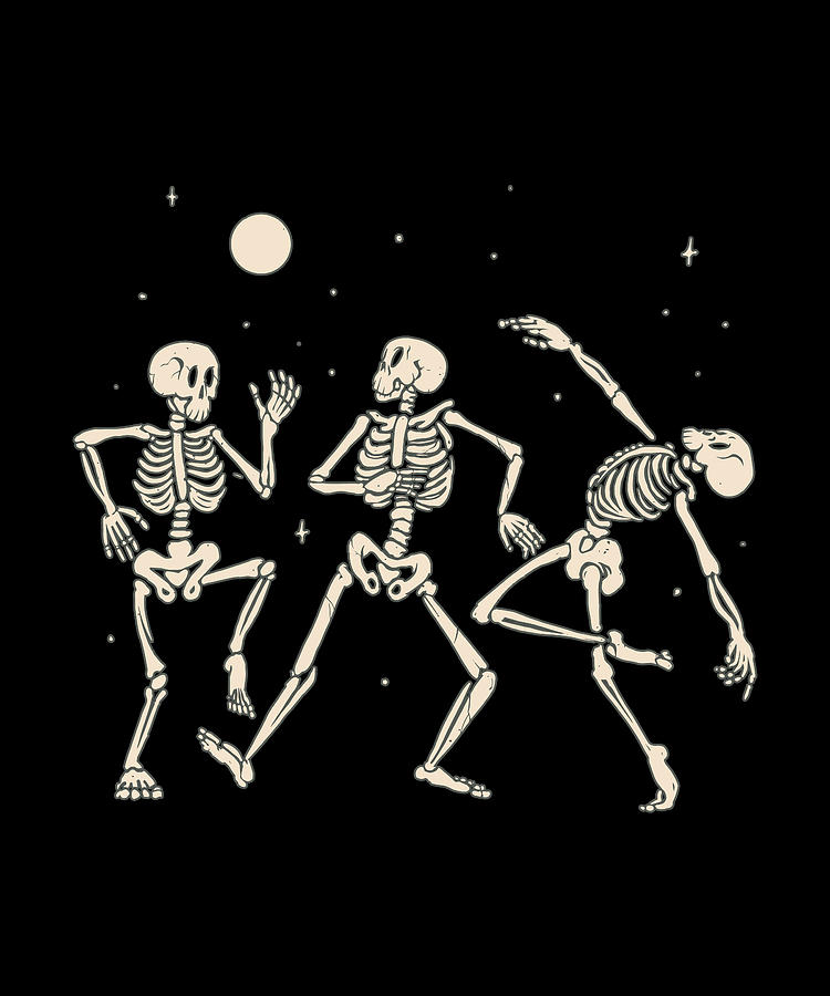 Cute Dancing Skeletons Halloween Moon Stars Gift For Kids Women Men ...