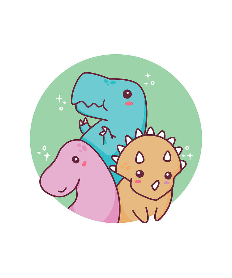 Dino Digital Art - Cute Dinos by Me